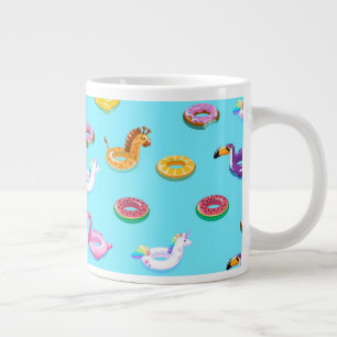Summer Pool Float Pattern Giant Coffee Mug