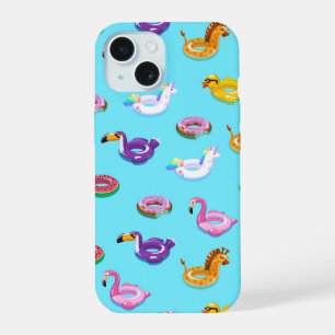 Summer Pool Float Pattern iPhone 15 Case