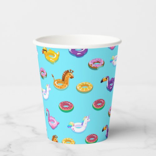 Summer Pool Float Pattern Paper Cups