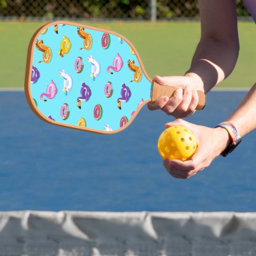 Summer Pool Float Pattern Pickleball Paddle