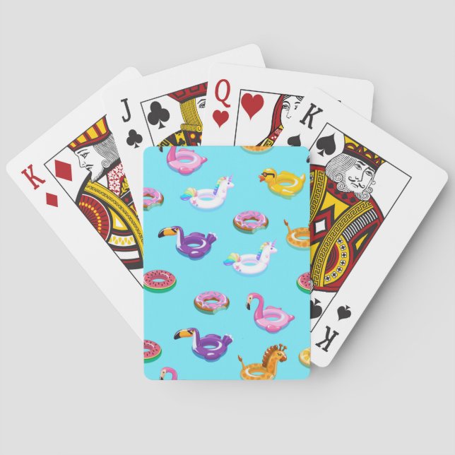 Summer Pool Float Pattern Poker Cards (Back)