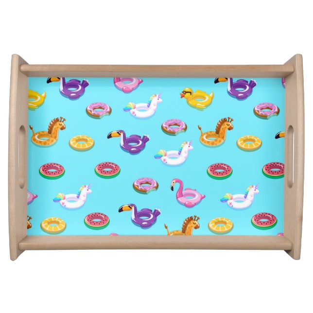 Summer Pool Float Pattern Serving Tray (Front)