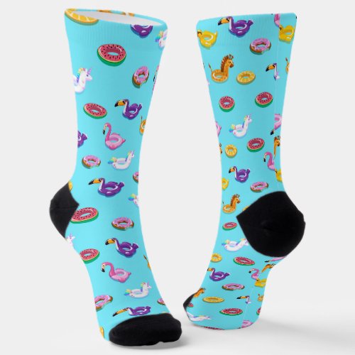 Summer Pool Float Pattern Socks