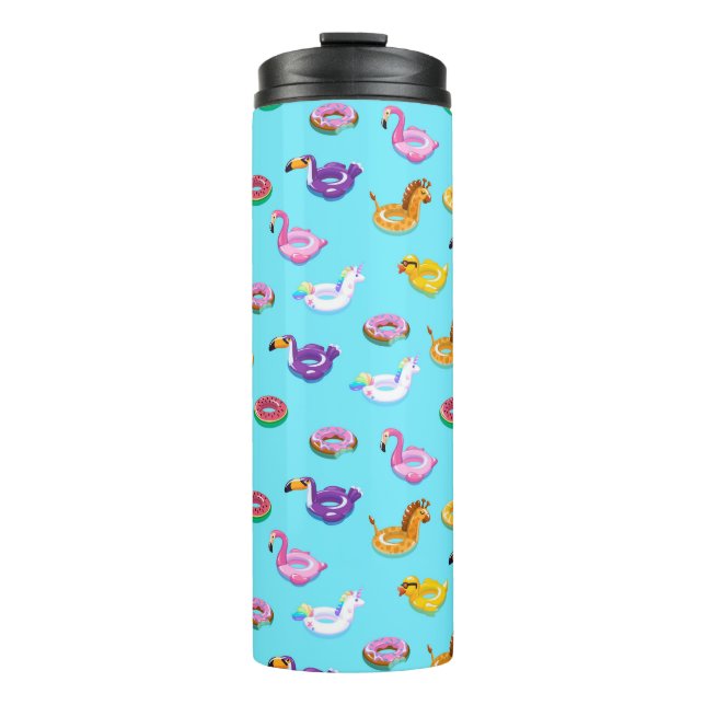 Summer Pool Float Pattern Thermal Tumbler (Front)