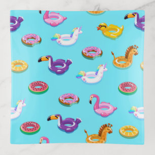 Summer Pool Float Pattern Trinket Tray