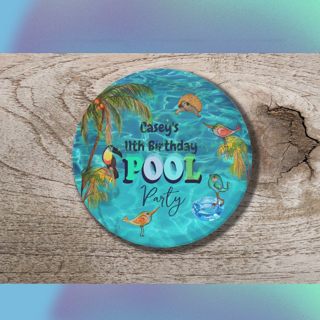 Summer Pool Fun Party | Birthday  Paper Plates (Summer Pool Fun Party | Birthday Paper Plates)