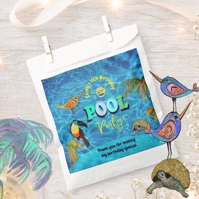 Summer Pool Fun Party Birthday Thank You  Favor Bag (Summer Pool Fun Party Birthday Thank You Favor Bag)