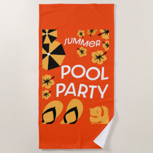 Summer Pool Parties Beach Towel