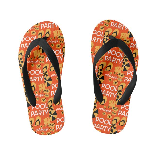 Summer Pool Parties Thongs Kid's Flip Flops (Footbed)