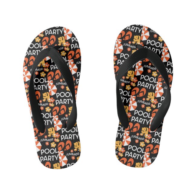 Summer Pool Parties   Thongs Kid's Flip Flops (Footbed)