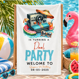 Summer Pool Party 2nd birthday Banner