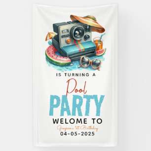 Summer Pool Party 2nd birthday Banner