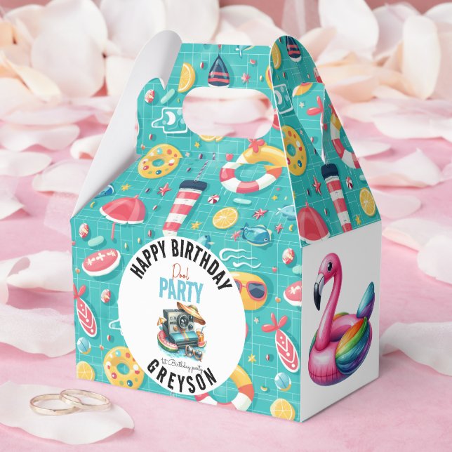 Summer Pool Party 2nd birthday Favor Boxes (Wedding)