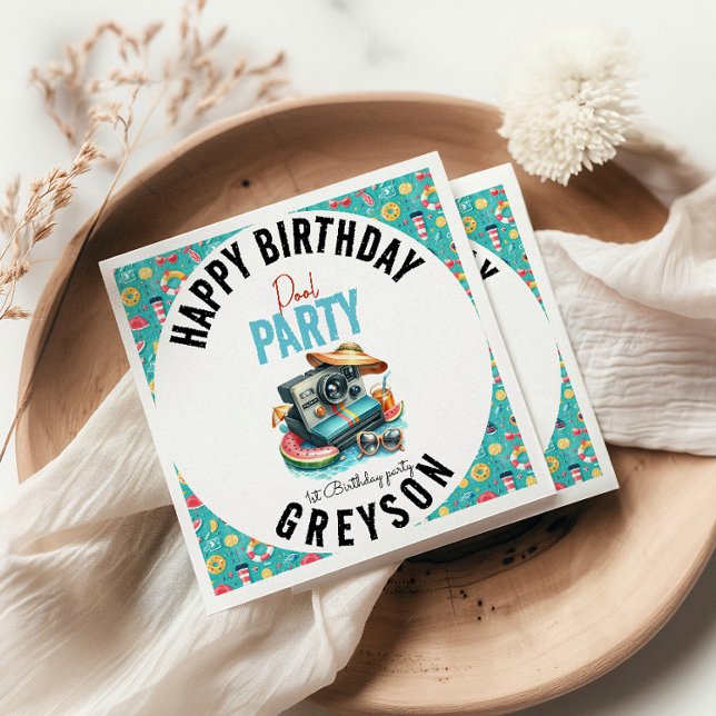 Summer Pool Party 2nd birthday Napkins (Creator Uploaded)
