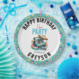 Summer Pool Party 2nd birthday Paper Plates