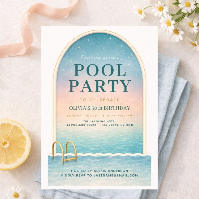 Summer Pool Party Birthday Invitation (Creator Uploaded)