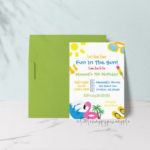 Summer Pool Party Birthday Invitation