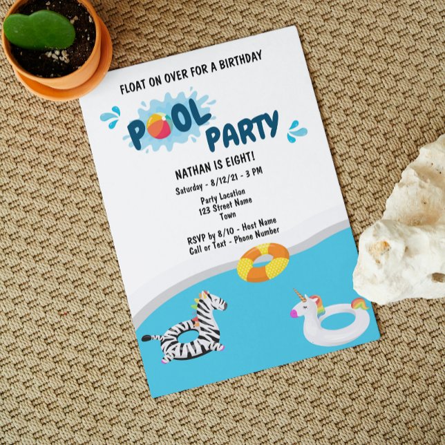 Summer Pool Party Birthday Invitation (Creator Uploaded)