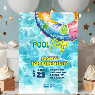 Summer Pool Party Birthday Invitation