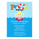 Blonde Girl Birthday Summer Pool Party Invitation | Zazzle.com