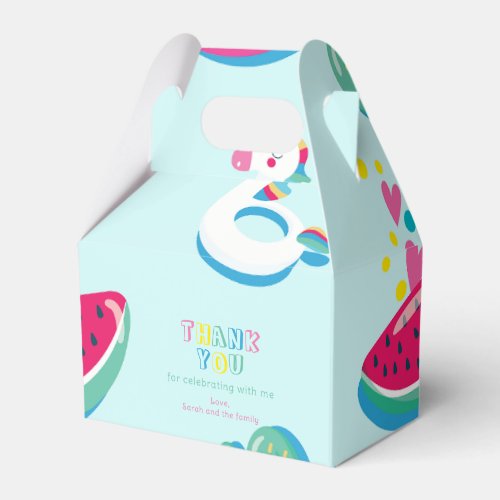 Summer Pool Party Birthday Paper Favor Box