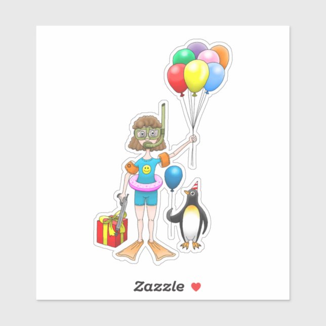 Summer Pool Party Birthday Sticker (Sheet)