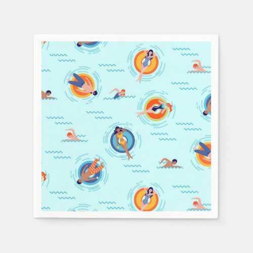Summer pool party fun in the sun napkins