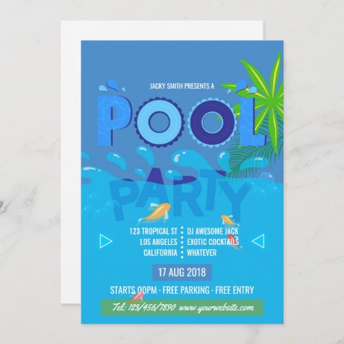 Summer Pool Party Invitation