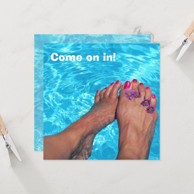 Summer Pool Party Invitation (Front/Back In Situ)