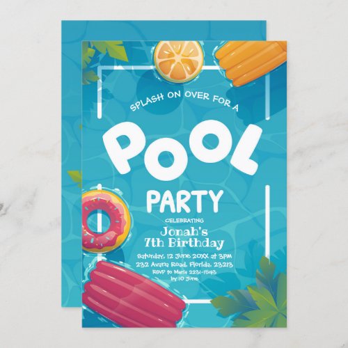 Summer Pool Party Invitation