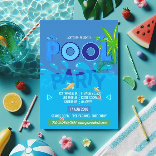 Summer Pool Party Invitation