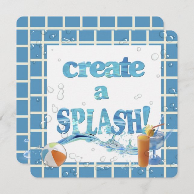 Summer Pool Party Invitation (Front/Back)