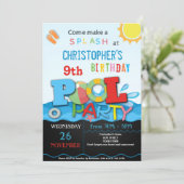 SUMMER POOL PARTY INVITATION | POOL BIRTHDAY PARTY (Standing Front)