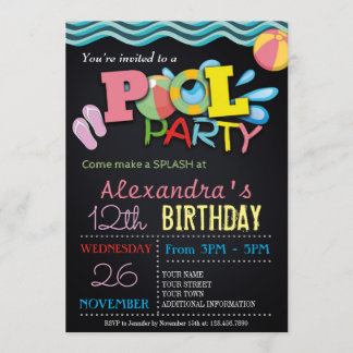 SUMMER POOL PARTY INVITATION | POOL BIRTHDAY PARTY