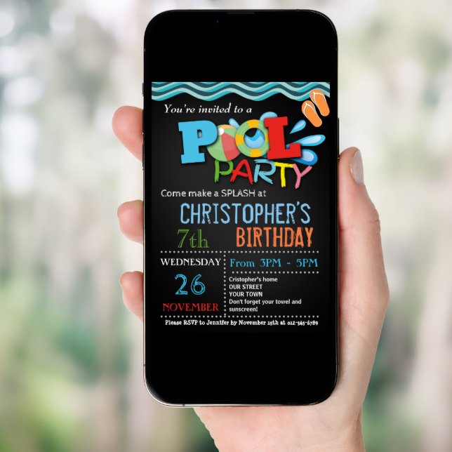 SUMMER POOL PARTY INVITATION | POOL BIRTHDAY PARTY (Front Digital)