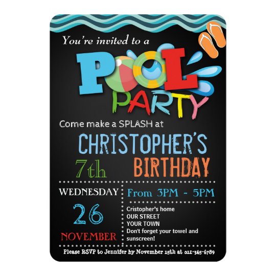 summer pool party invitation pool birthday party zazzle com