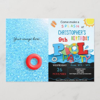 Summer Pool Party Invitation | Pool Birthday Party by NellysPrint at Zazzle