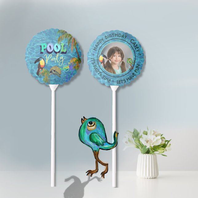 Summer Pool Party Personalized Birthday Photo Balloon (Summer Pool Party Personalized Birthday Photo Balloon
)