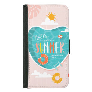 Summer Pool: Vintage Beach Illustration. Samsung Galaxy S5 Wallet Case