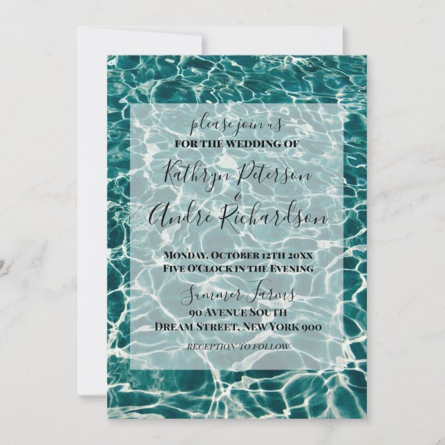 Summer Pool Wedding Invitation (Front)