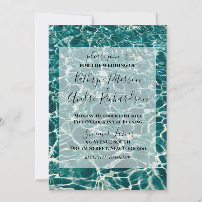 Summer Pool Wedding Invitation | Zazzle