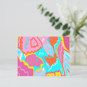 Summer Poolside Vibes Abstract Art Postcard
