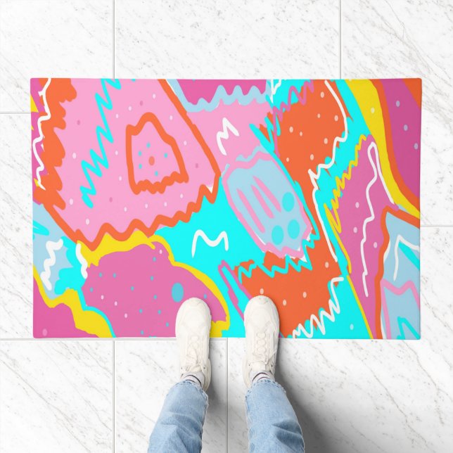 Summer Poolside Vibes Abstract Print Doormat (Indoor)