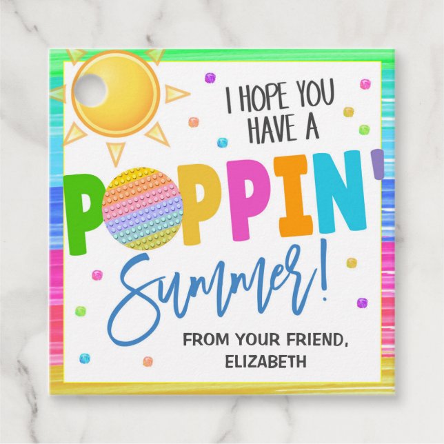 Summer Pop It Gift Tags (Front)
