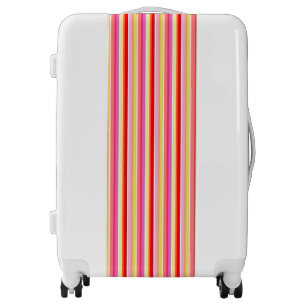 Summer pop of colour red pink yellow stripes luggage