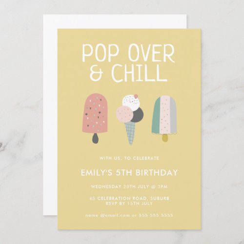 Summer Pop Over  Chill Popsicle Party Birthday Invitation