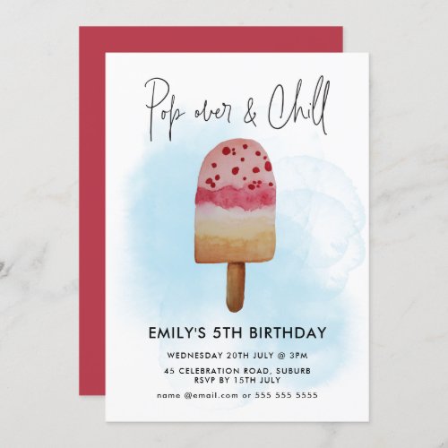 Summer Pop Over  Chill Popsicle Party Birthday Invitation