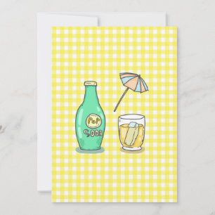 Summer Pop Soda Vibes - Cute Cartoon Drink  Invitation