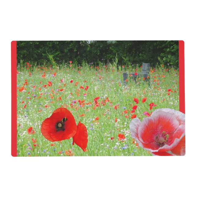 Summer Poppy Flowers Placemat (Front)