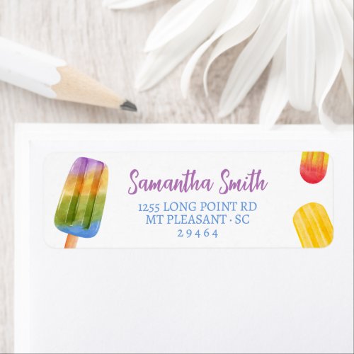 Summer Popsicle Books for Baby Shower  Label